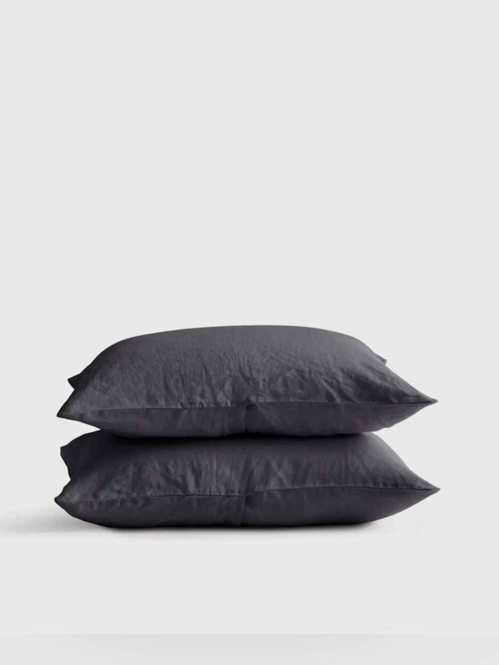 Quince European Linen Sham Set King Charcoal Set of 2 NWOT